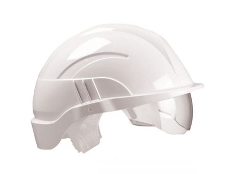 Vision Plus Safety Helmet Integrated Visor White
