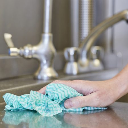 A general purpose medium weight cleaning wipe. Made from a viscose and polyester blend. Ocean wipes are food contact safe.