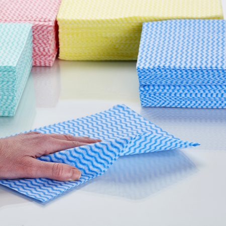 A general purpose medium weight cleaning wipe. Made from a viscose and polyester blend. Ocean wipes are food contact safe.