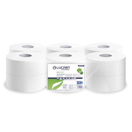 Lucart Professional ECO 200J - 2-ply Mini Jumbo Toilet Paper Rolls - 12 Rolls