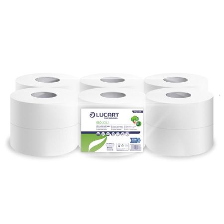 Lucart Professional ECO 203J - 2-ply Mini Jumbo Toilet Paper Rolls - 12 Rolls