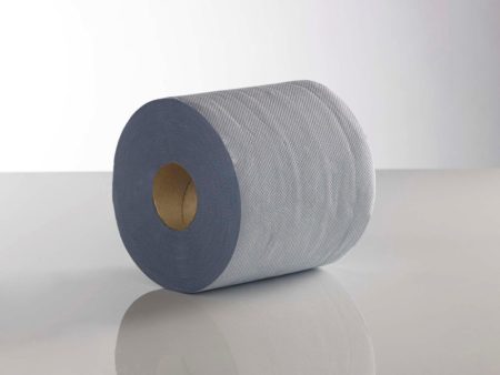 BCF1812E2 Sirius 2-ply Embossed Blue Centre Feed Rolls - 12 Pack