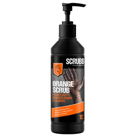 SCRUBB H23 Orange Scrub Heavy Duty Beaded Hand Cleaner 1 Litre (Pump Top)